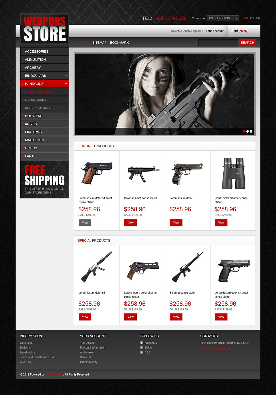 Weapons Store (PrestaShop template) Item Picture