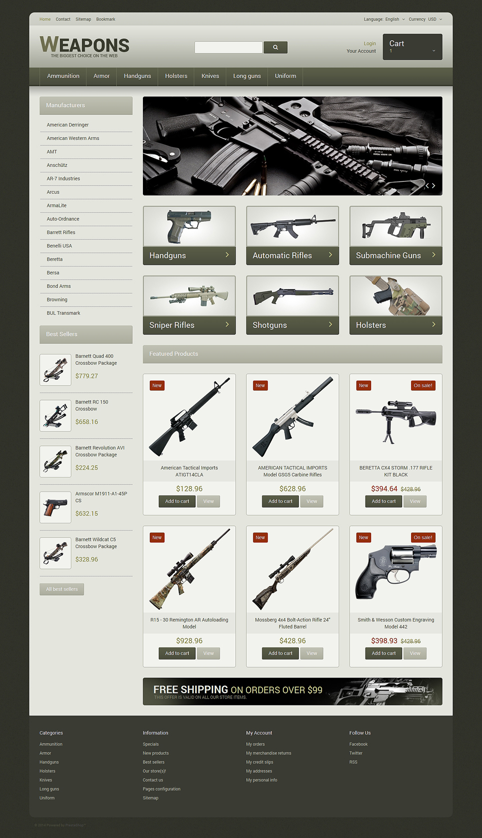 Weapons of All Calibres (PrestaShop template) Item Picture