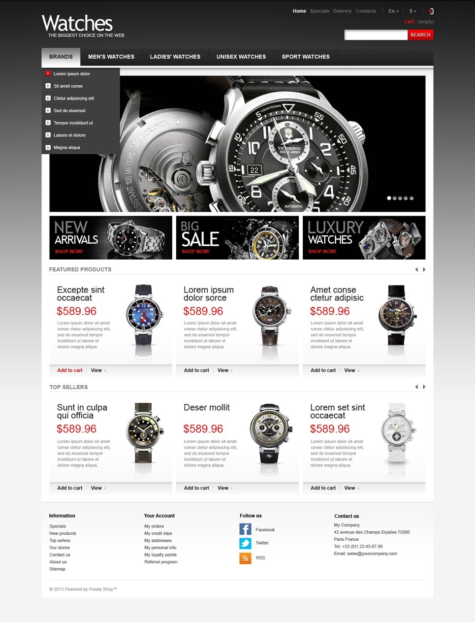 Wrist Watch Store (ecommerce theme for PrestaShop) Item Picture