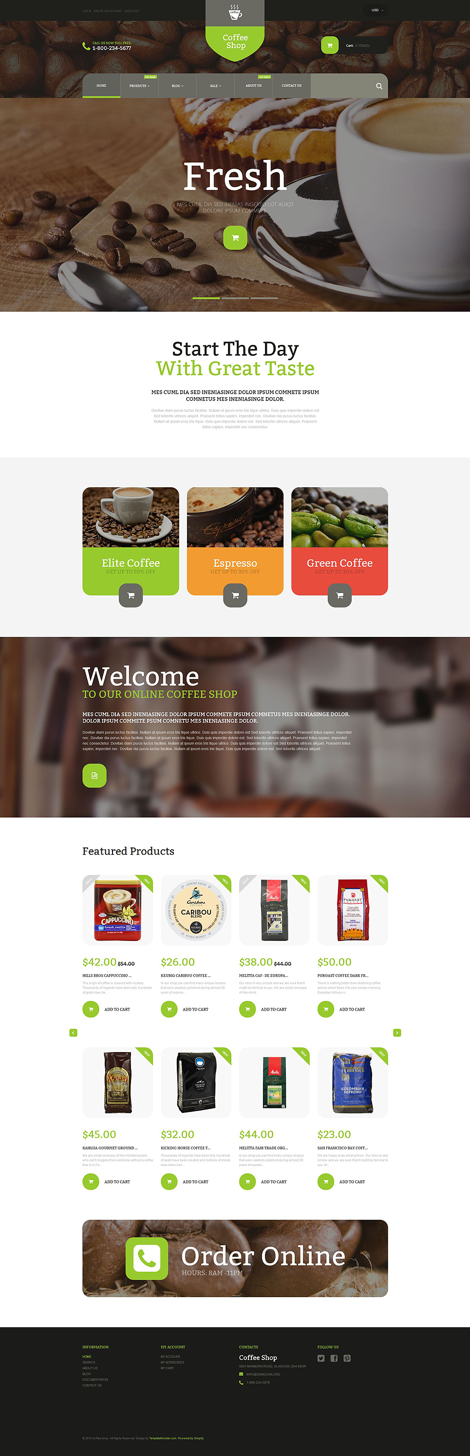 Coffee Store (ecommerce website theme) Item Picture