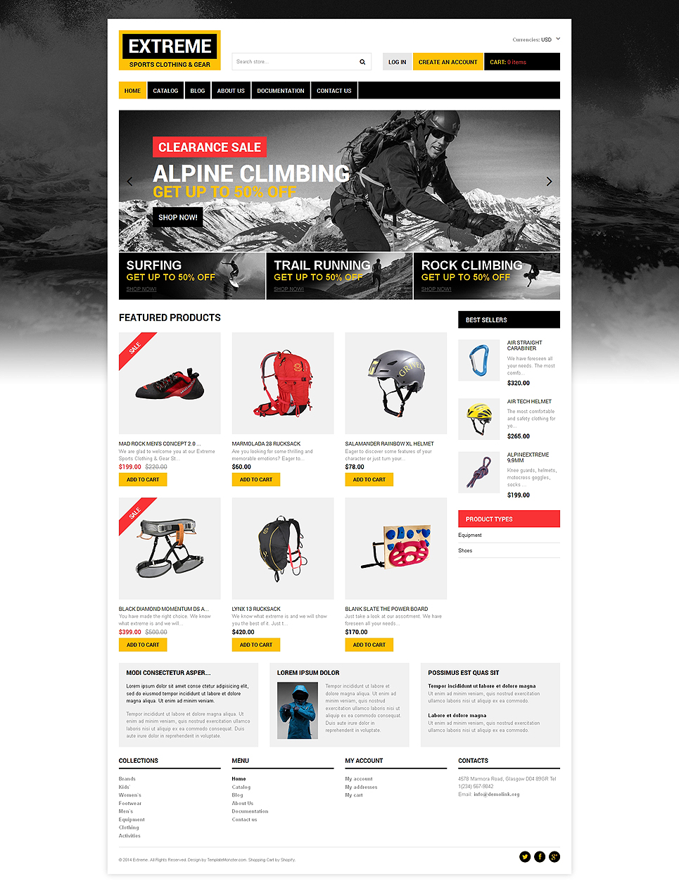 Extreme Sports Shop (theme for Shopify) Item Picture