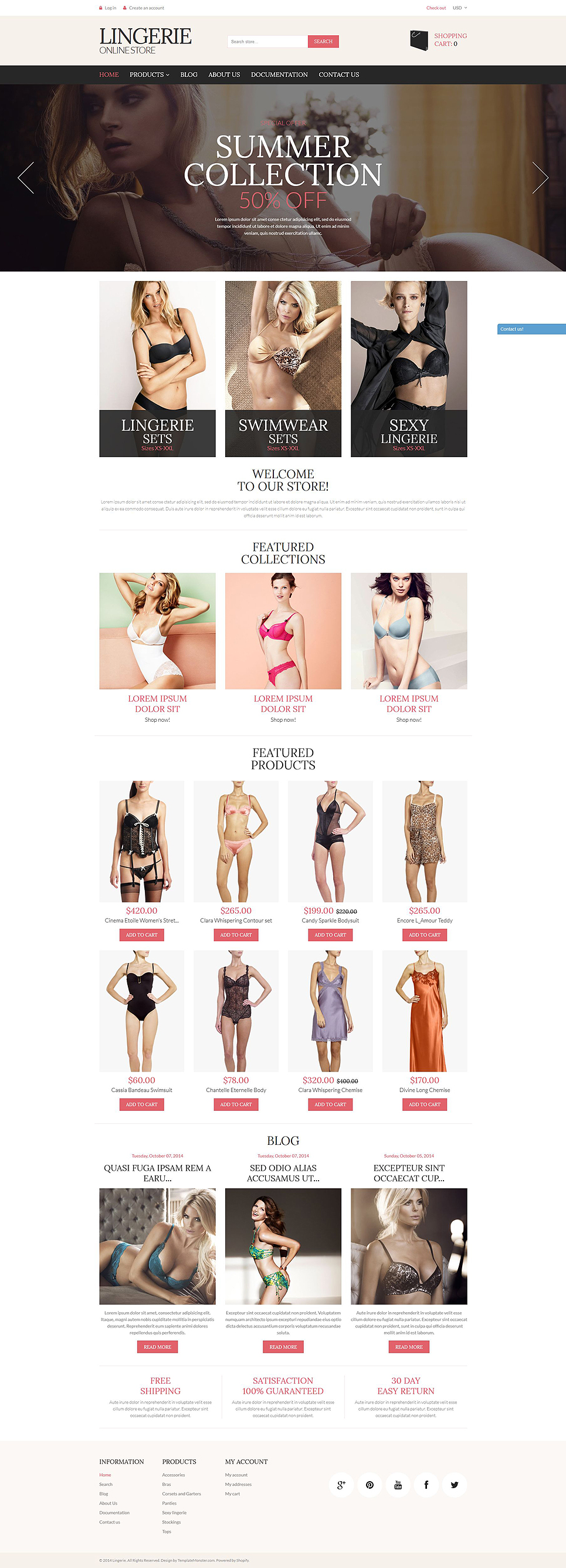 Lingerie Store (ecommerce Shopify theme) Item Picture