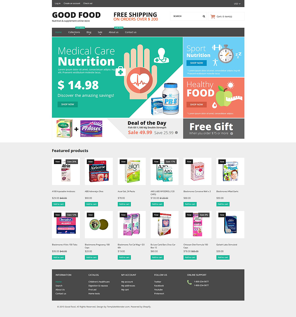 Nutrition Store (ecommerce website theme) Item Picture