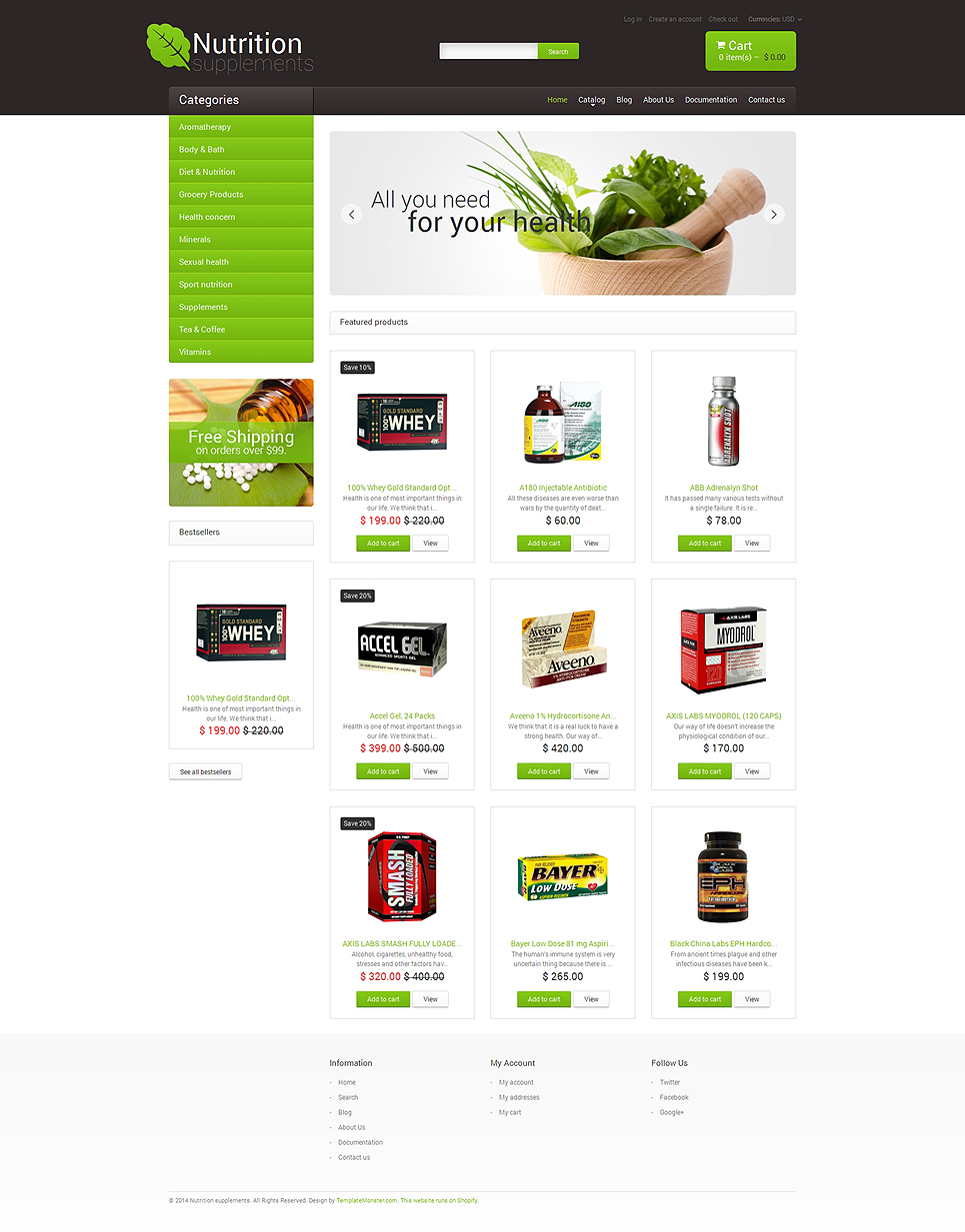 Nutrition Store (ecommerce theme) Item Picture