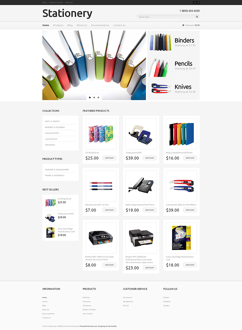 Stationery (ecommerce website theme) Item Picture