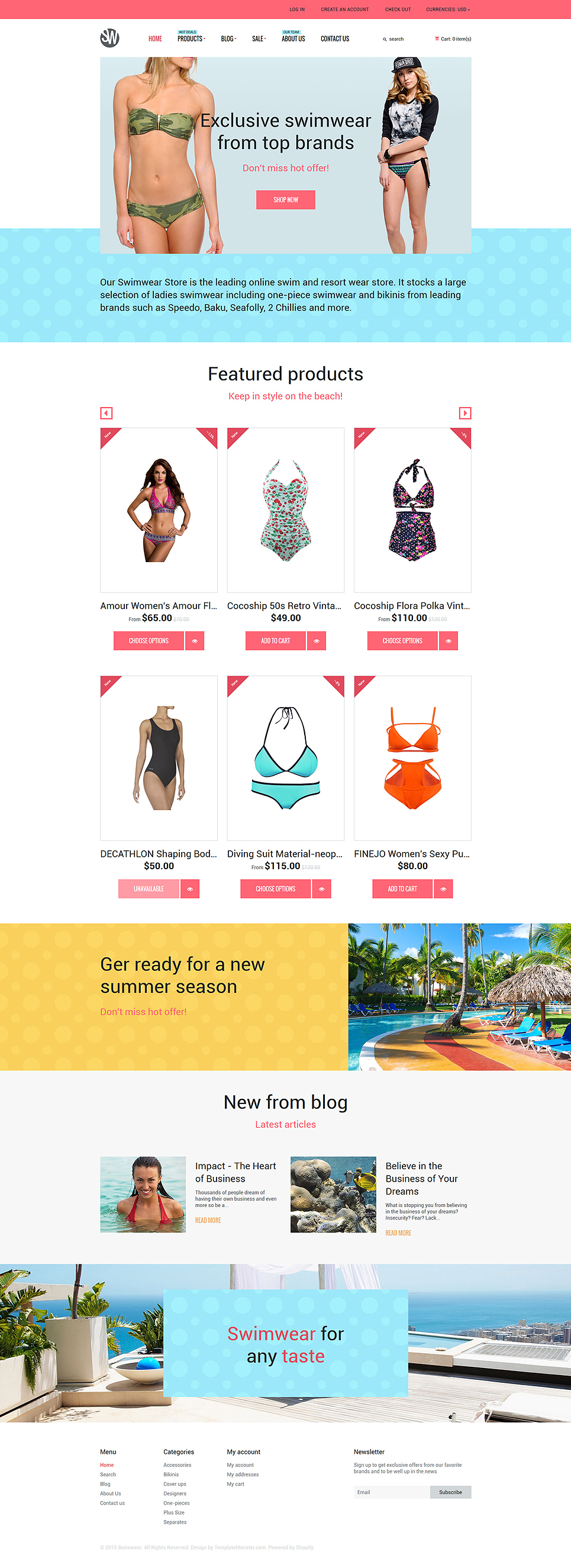 Swimwear Store (Shopify theme for ecommerce sites) Item Picture