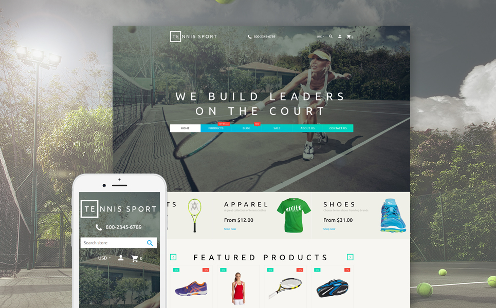 Tennis Gear (ecommerce website theme) Item Picture