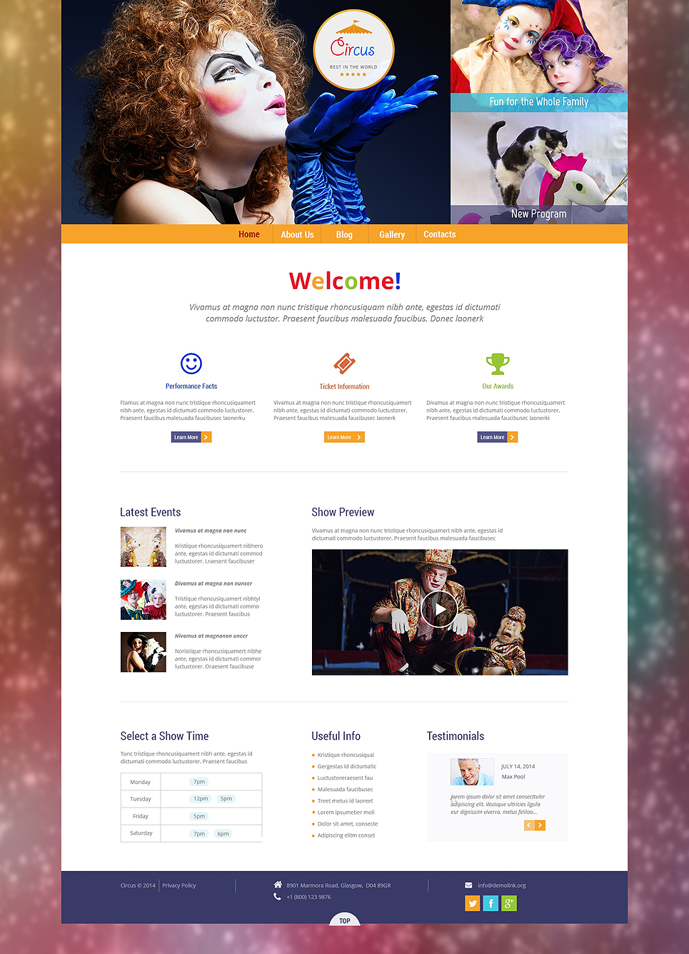 Circus Wonders (WordPress template) Item Picture