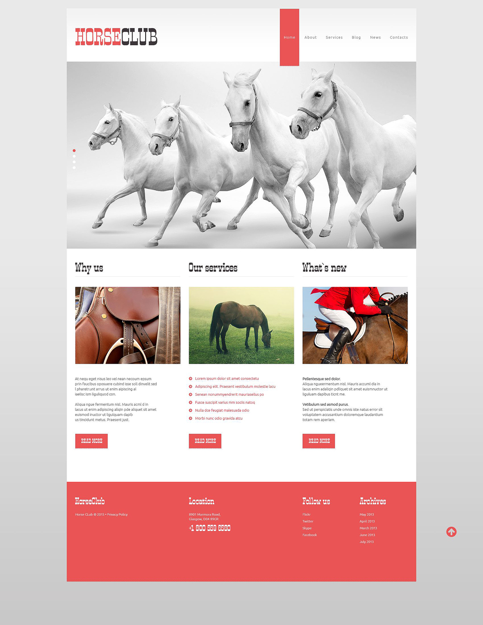 Horse Club (WordPress template) Item Picture