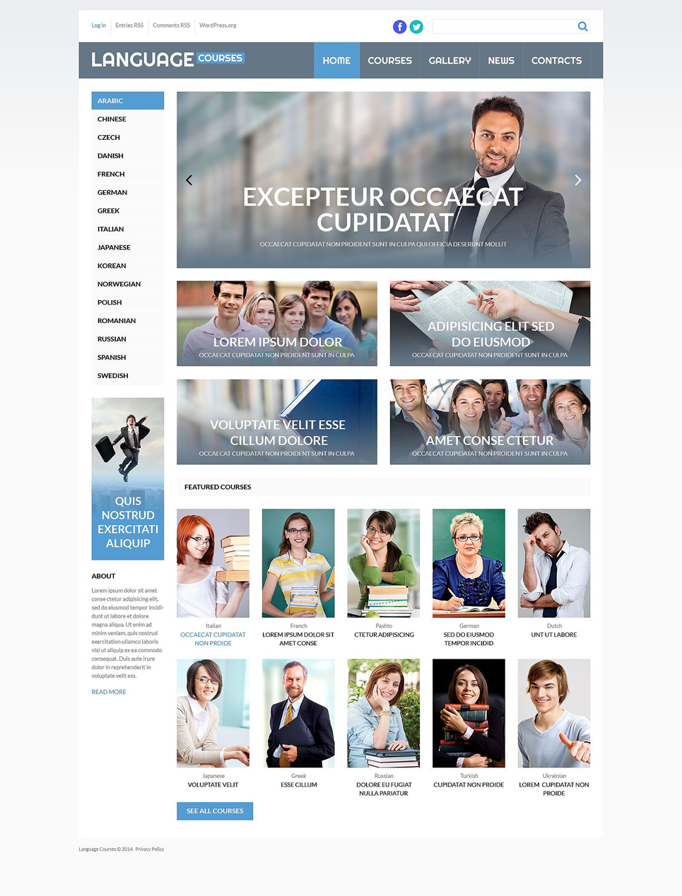 Language Courses (WordPress template) Item Picture