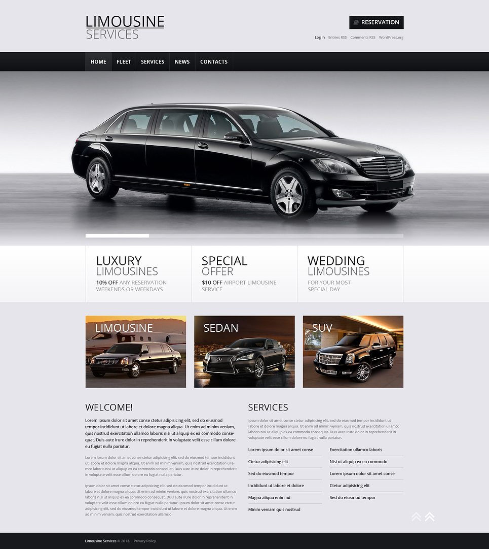 Limousine Rent Store (theme for your WordPress site) Item Picture
