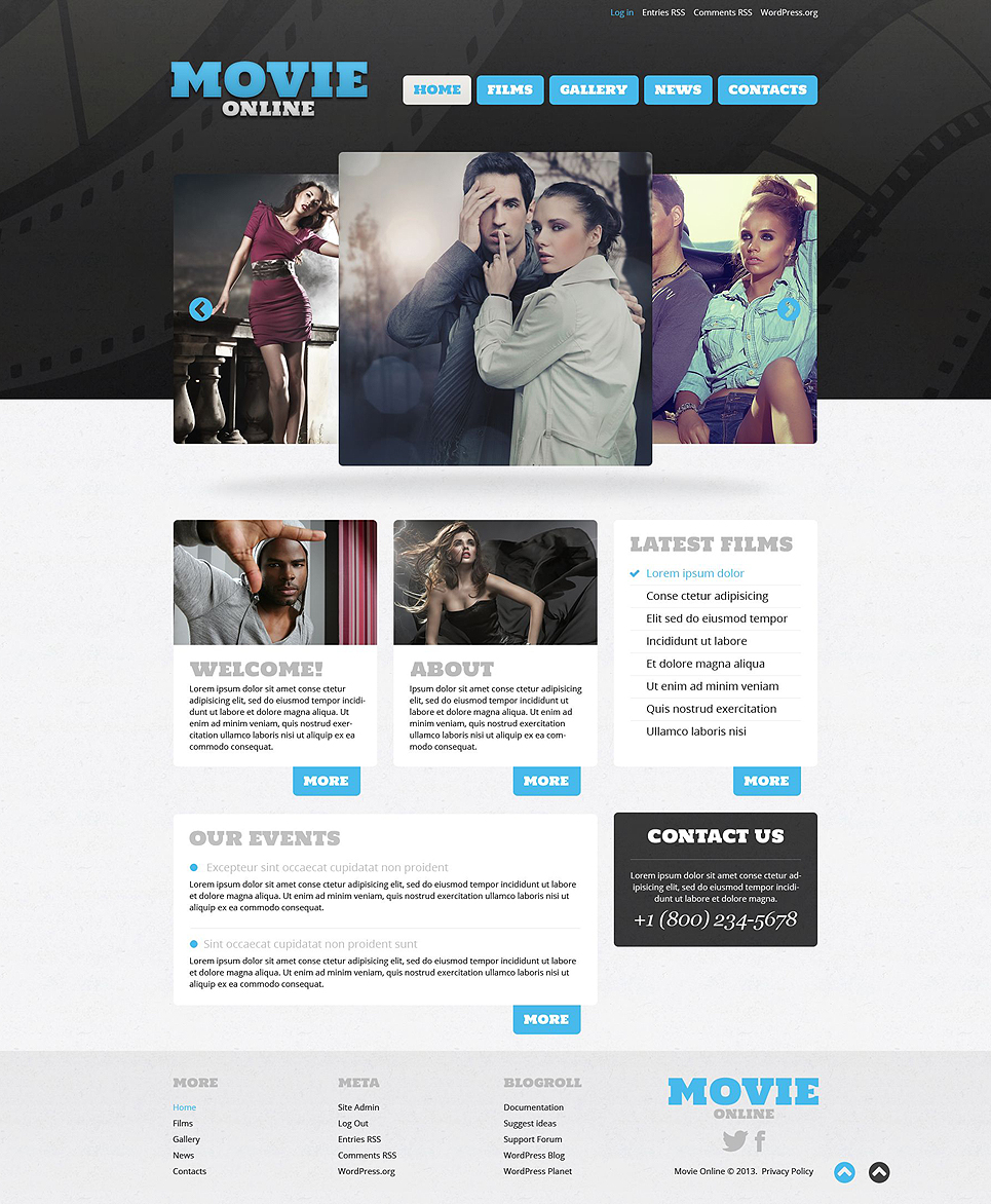Movie Blue (theme for WordPress) Item Picture