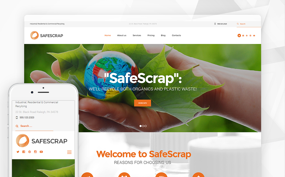 Recycling Services Environmental (WordPress template) Item Picture