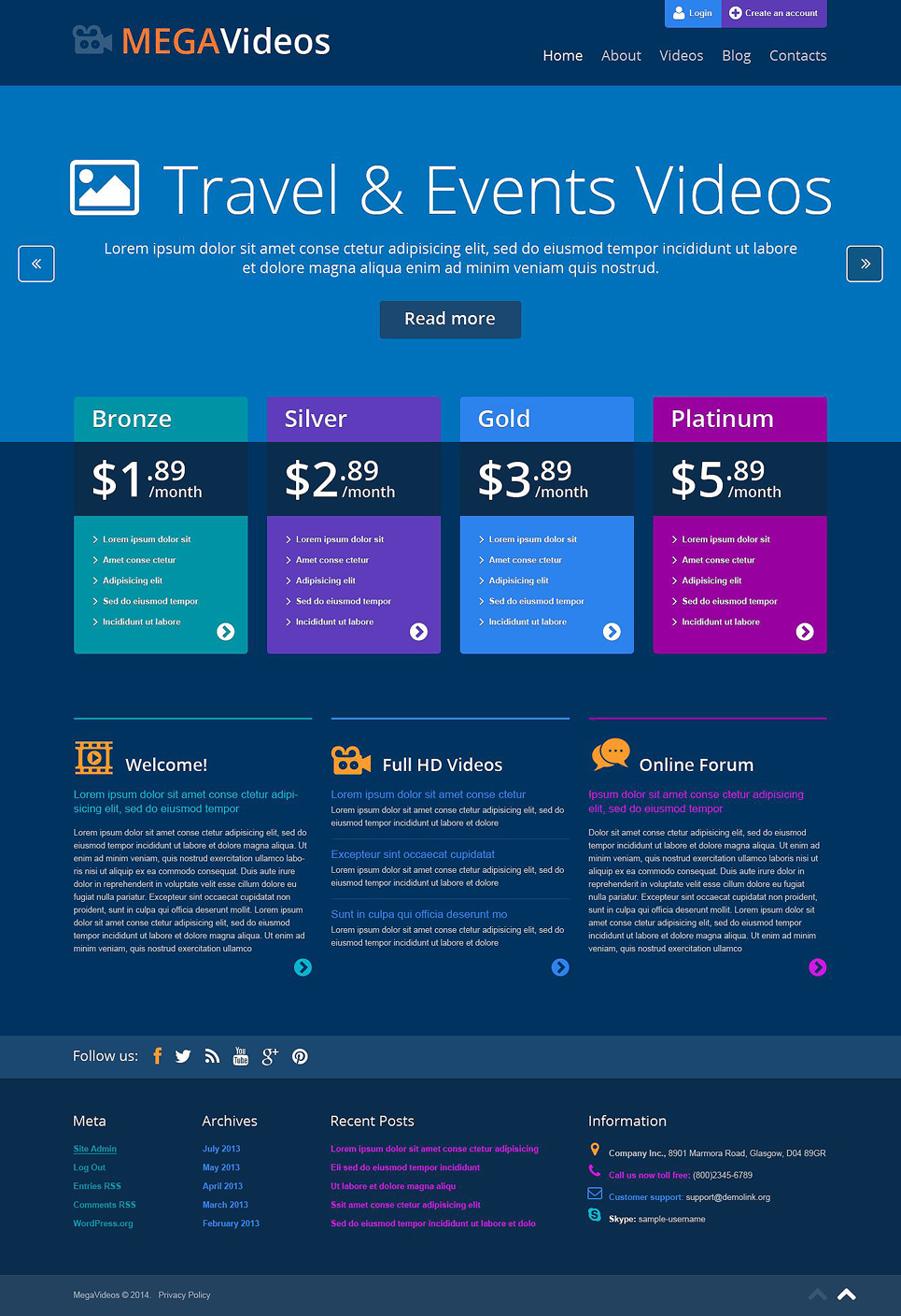 Mega Videos (WordPress template) Item Picture