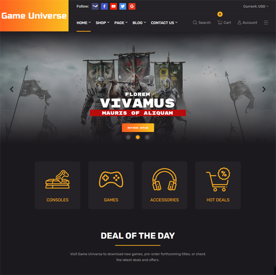 GameUniverse | Game Store Shopify Theme