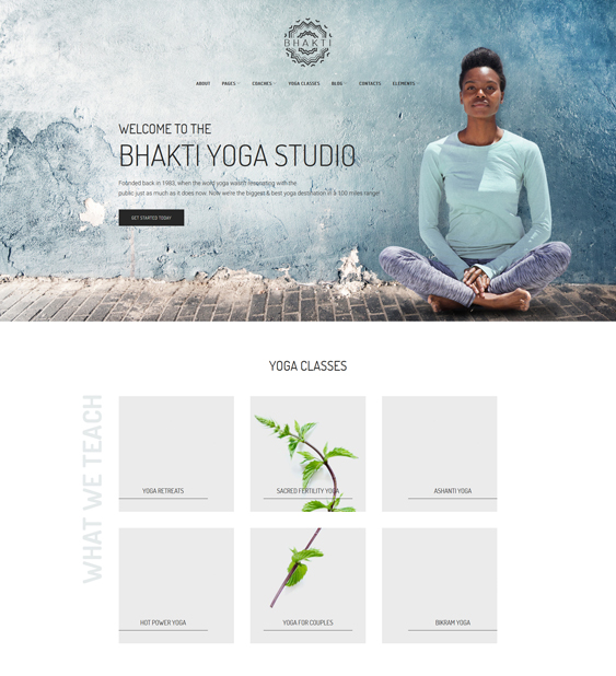 wordpress themes yoga teachers studios