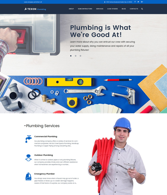 wordpress themes plumbers plumbing companies