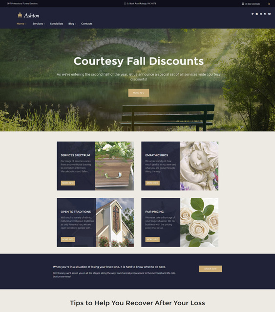 wordpress themes funeral services