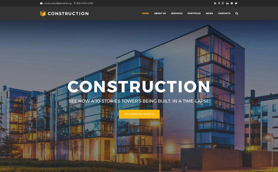 best drupal theme construction companies building contractors feature