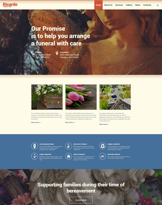 drupal themes funeral services