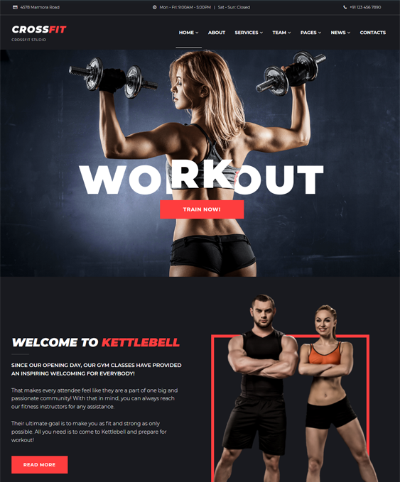 gym fitness wordpress themes