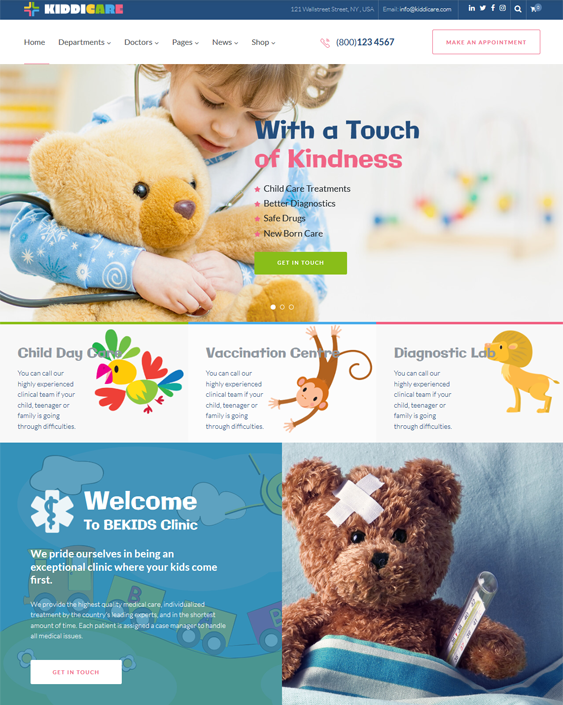 wordpress themes pediatricians pediatric clinics
