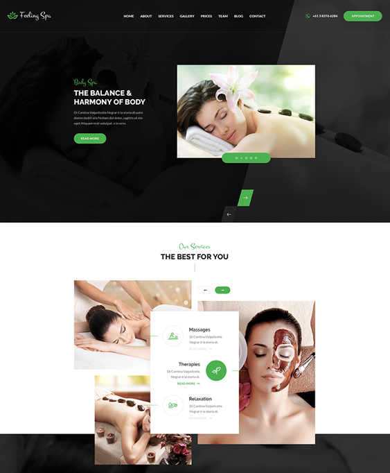 bootstrap website templates for spas and salons