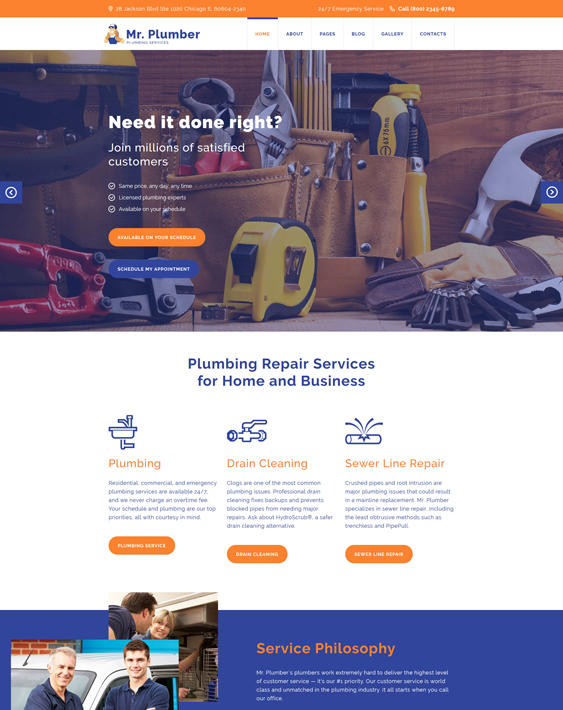 joomla templates plumbers plumbing companies