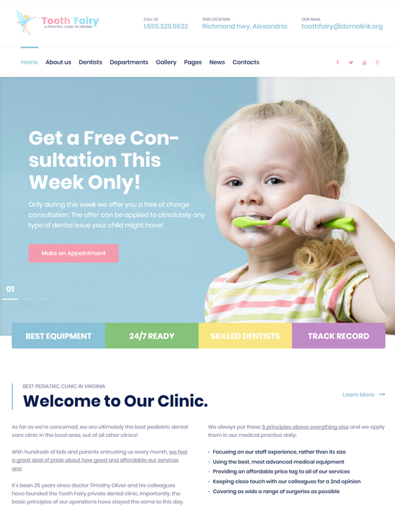 wordpress themes pediatricians pediatric clinics