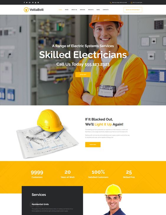 wordpress themes for electricians