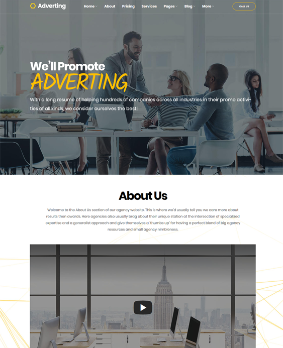 advertising agency wordpress theme