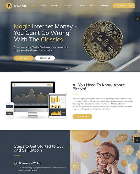 best bootstrap website templates bitcoin crypocurrency feature