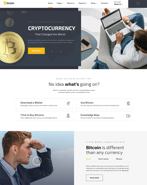 bootstrap website templates bitcoin cryptocurrency