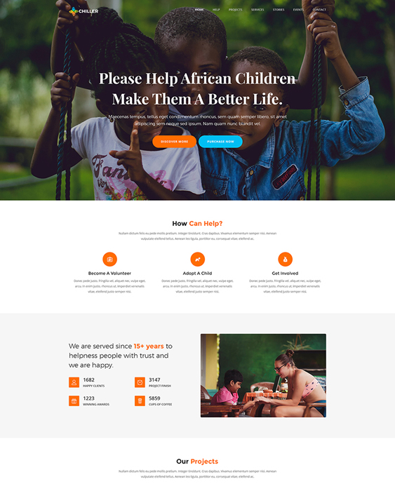 childrens charity wordpress themes feature