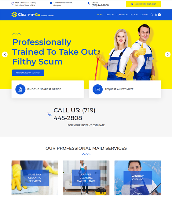 wordpress themes cleaning companies cleaners maids