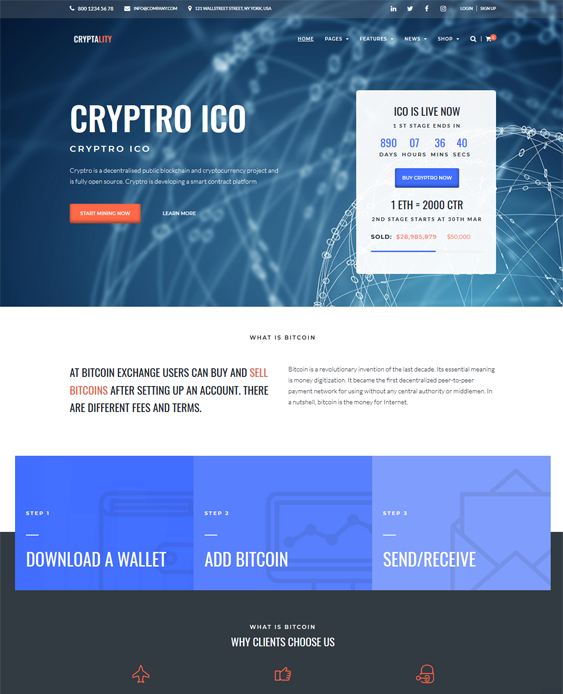 best cryptocurrency bitcoin wordpress themes feature