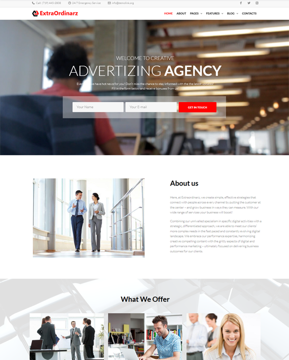 advertising agency wordpress theme