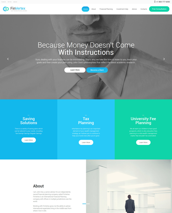 bootstrap website templates financial advisors investment companies