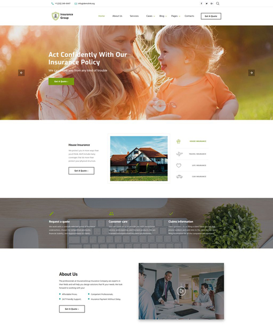 bootstrap website templates insurance company