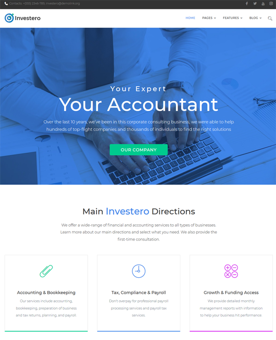 best wordpress themes accountants accounting firms feature