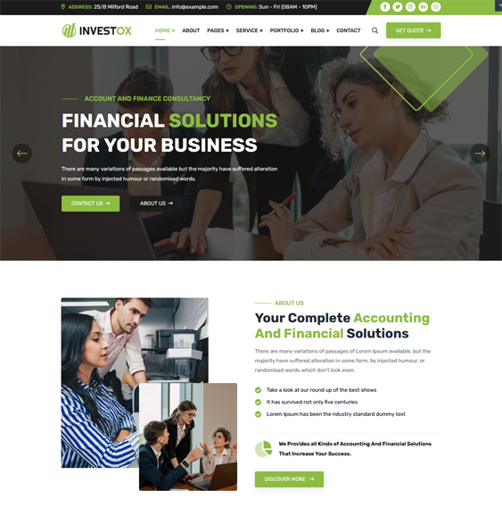 bootstrap website templates accountants accounting firms tax advisors