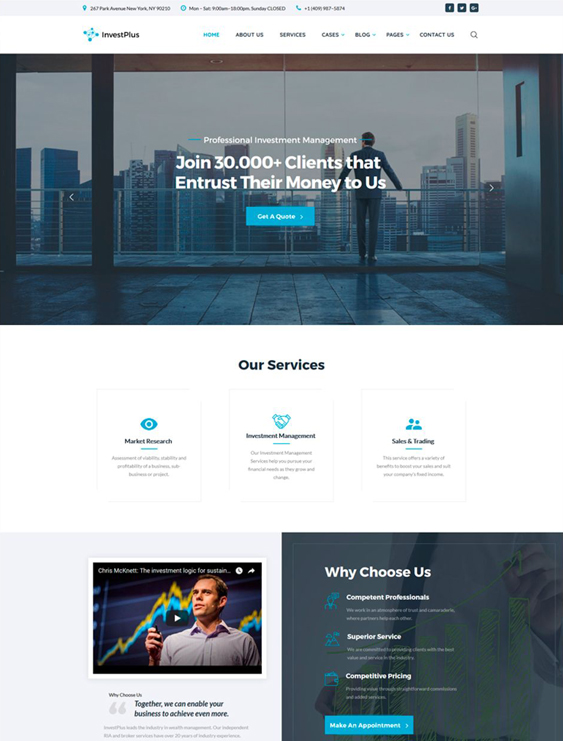 bootstrap website templates financial advisors investment companies