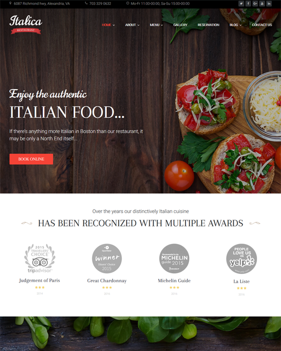 wordpress themes italian restaurants