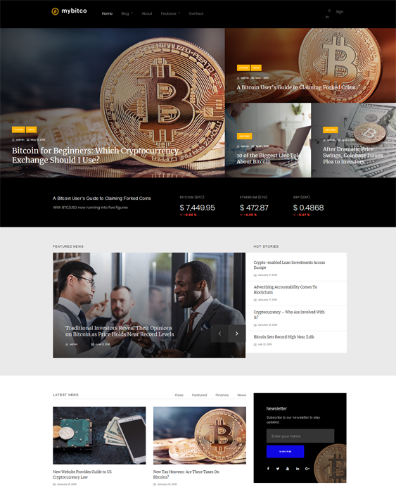 bitcoin cryptocurrency wordpress theme