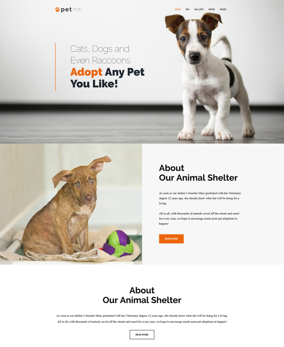 wordpress themes animal charities nonprofits pet shelters rescues