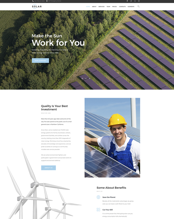 wordpress themes solar wind alternative renewable energy company