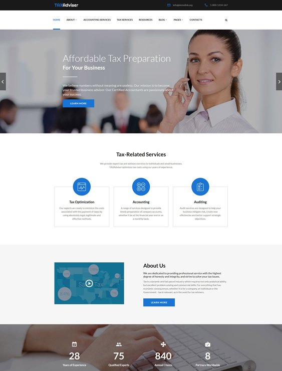 bootstrap website templates accountants accounting firms tax advisors