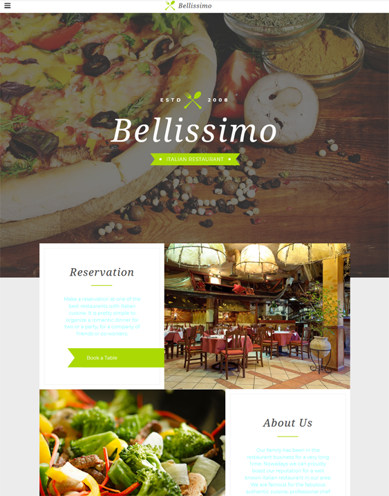 bootstrap website templates italian restaurant