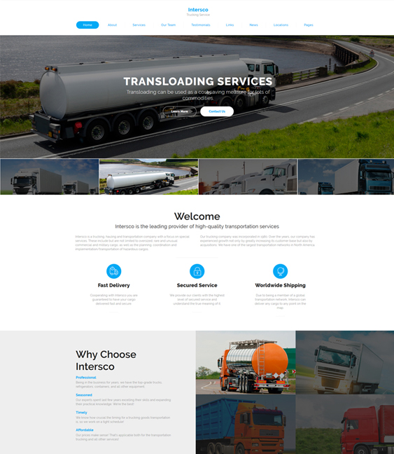 bootstrap website templates logistics transportation companies