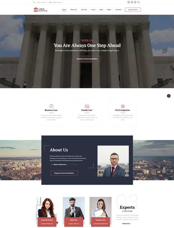 best bootstrap website templates lawyers attorneys law firms feature